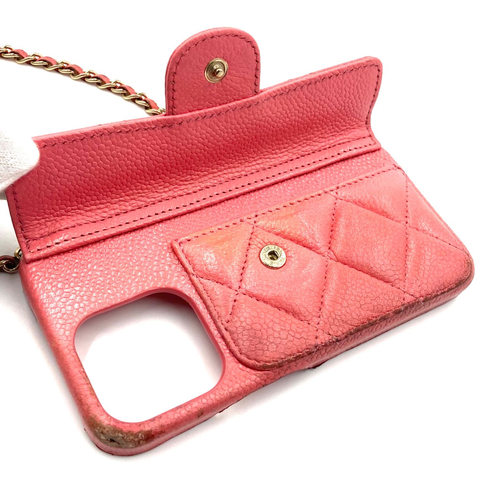 CHANEL マトラッセ iPhone14Pro ケース ピンク ゴールド金具 - メルカリ