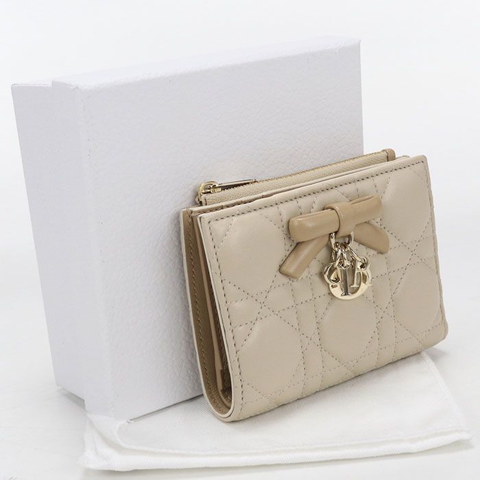 DIOR ディオール ダリア　ウォレット レディディオール S2605OUQC 二つ折り財布 ラムスキン【中古】 レディース
