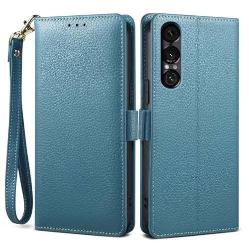 【新品】【2025 新登場! 高級シュリンクカーフレザー】Xperia 1 VII ケース 手帳型 本革 牛革 カード収納 サイドマグネット式 横置きスタンド機能付き 上下にストラップホール付き ストラップ付 エクスペリア1 vii SO-5 d17219be