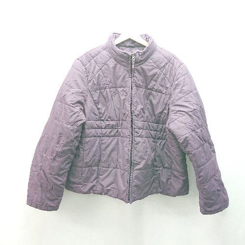 ◇ ATHLETIC WORKS WOMAN フロントファスナー 秋冬素材 長袖 キルティングジャケット サイズ2XL パープル レディース E 【1308290031667】