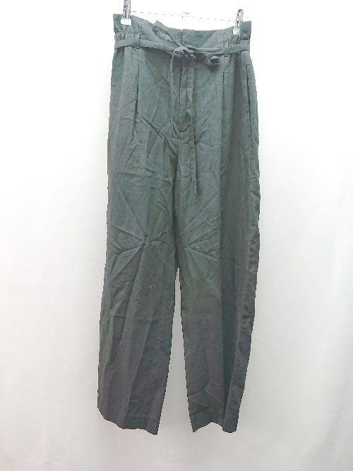 ◇ ◎ UNITED ARROWS カジュアル シンプル 麻混合 ワンタック パンツ サイズM ブラック レディース E 【1308290040324】