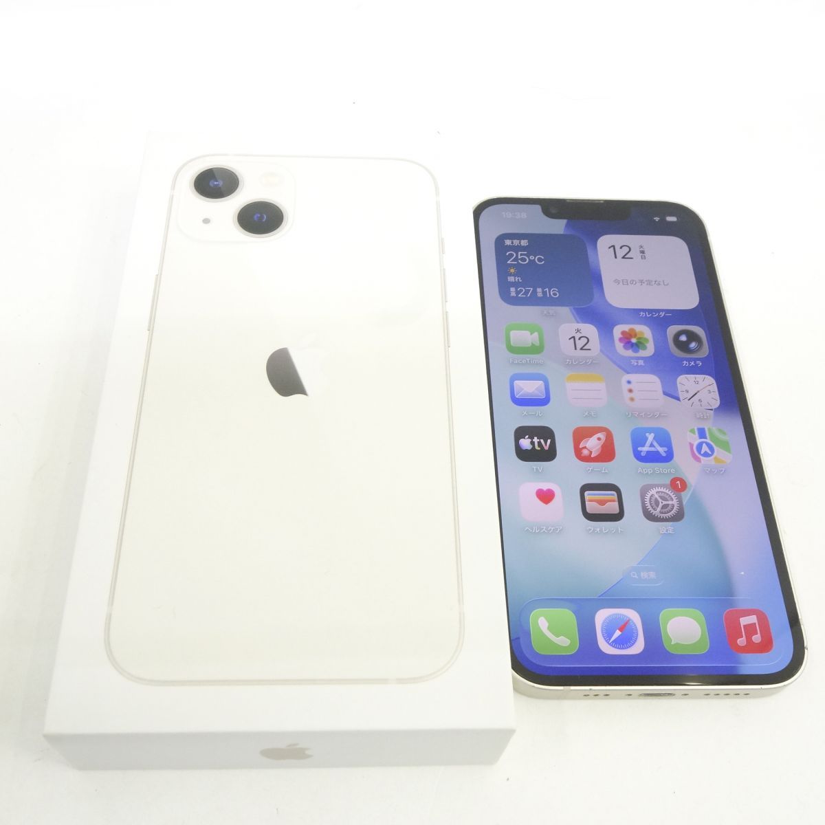 SIMフリー iPhone 13 128GB スターライト MLND3J/A バッテリー最大容量81％ ※中古/利用○