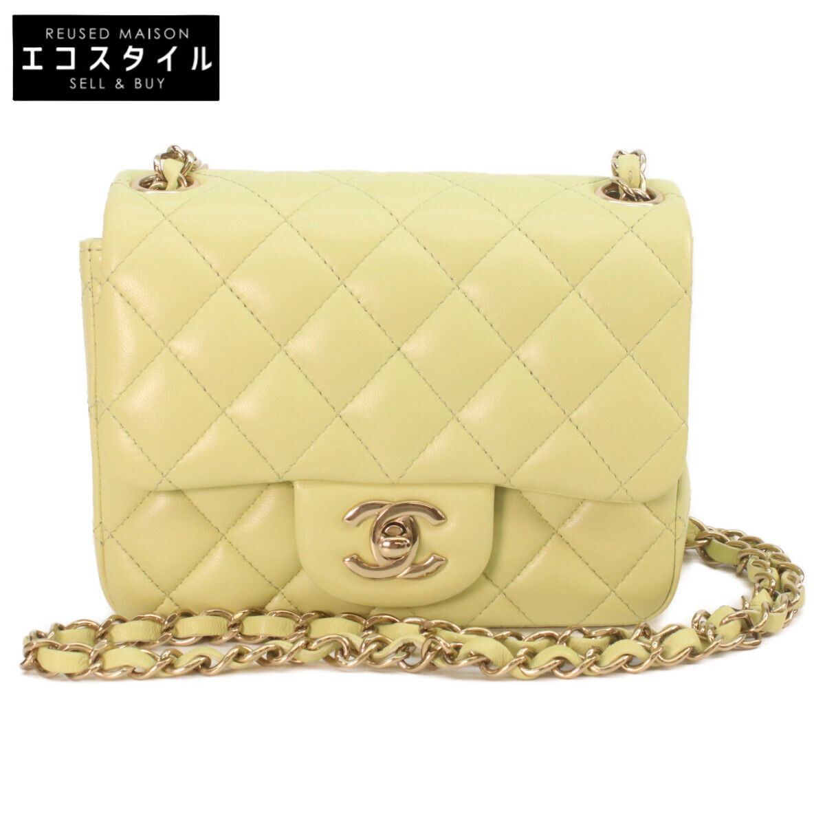CHANEL　シャネル　A35200 ピスタチオ ラム ゴールド金具 ミニマトラッセ17