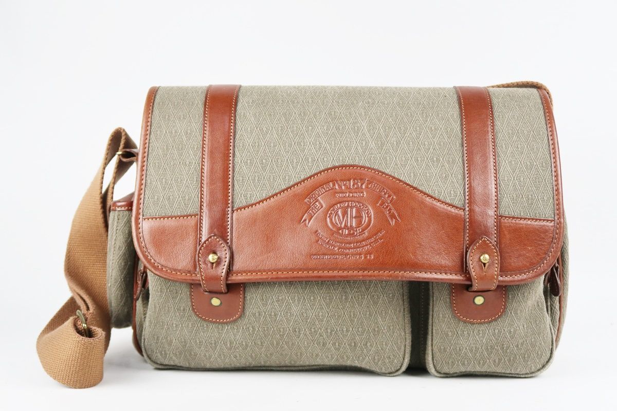 【美品】GHURKA グルカ NO137 ショルダーバッグ キャンバス×レザー ブランド鞄【RP41】