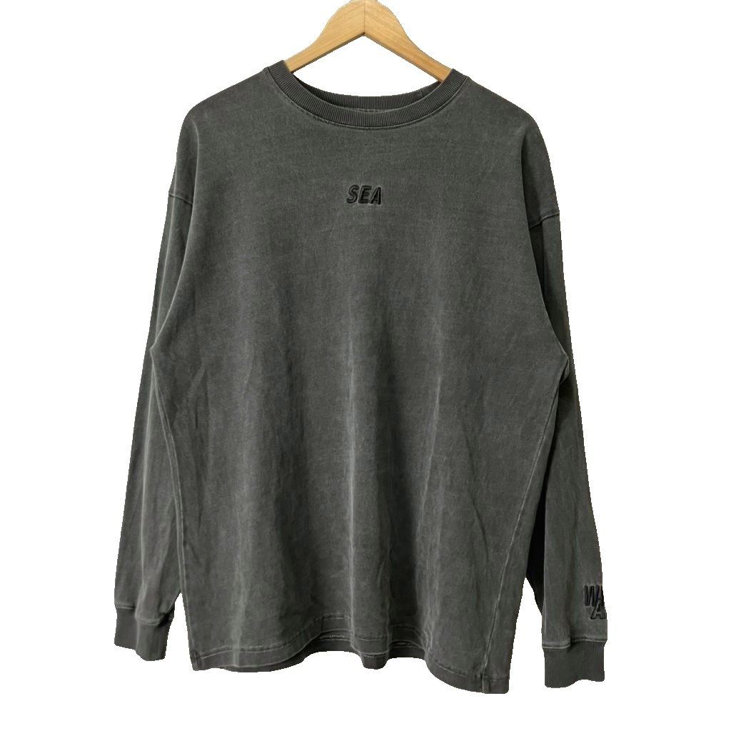 ウィンダンシー WIND AND SEA PIGMENT L/S TEE カットソー Tシャツ 長袖 ピグメント加工 M ブラック WDS-O-EPM-25-Q4-CS-01