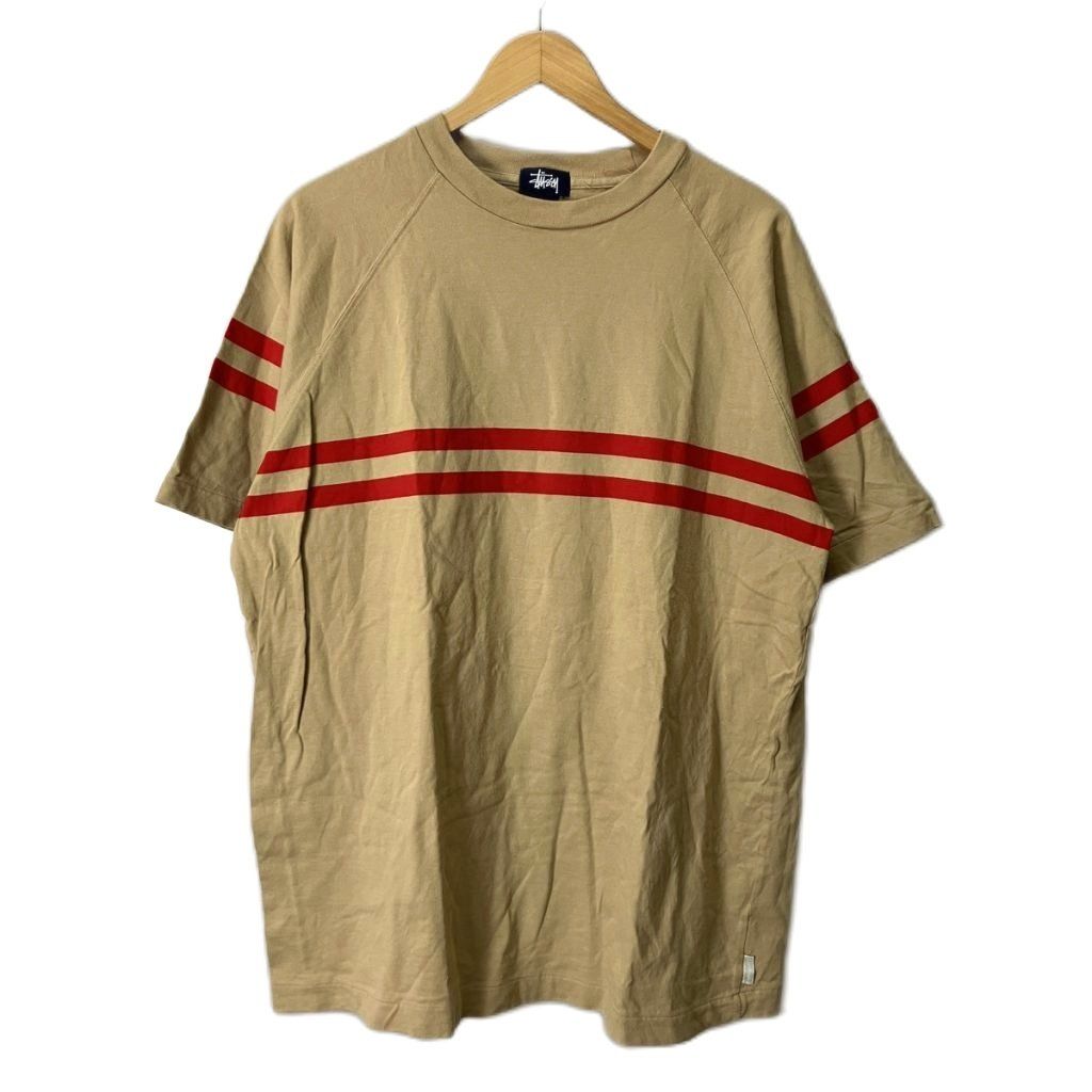 ステューシー STUSSY オールドTシャツ 紺タグ ラグラン 半袖 XL ベージュ