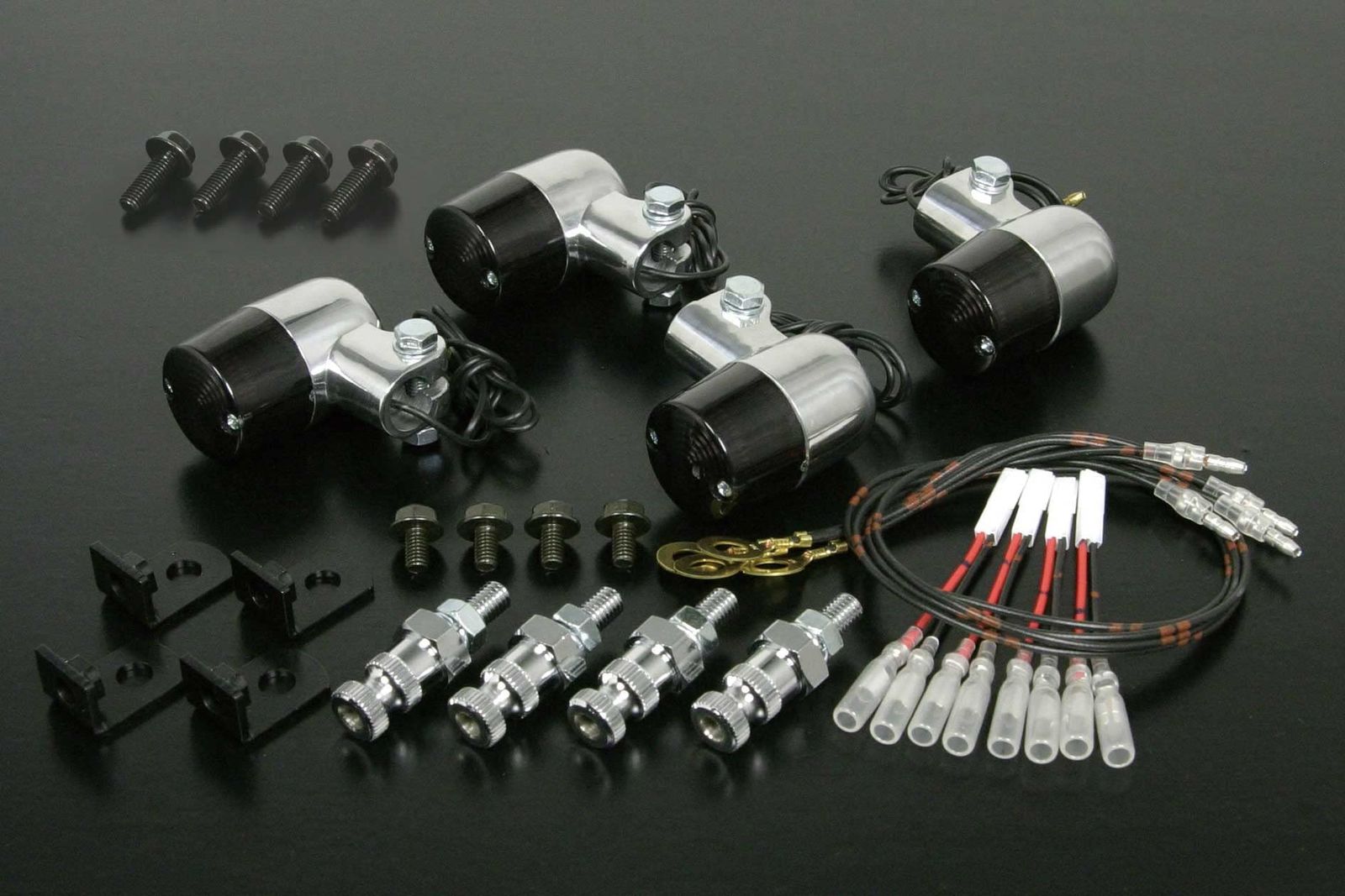 新品 SP武川(TAKEGAWA) アルミウインカーキット 丸型S スモークレンズ 4個入 モンキー/ゴリラ/Ape 05-08-0554