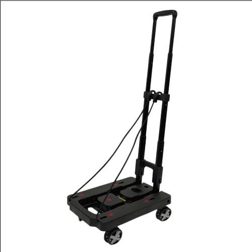 新品 seiei(セイエイ)【コンパクトに折りたためるキャリー】台車 荷物 カート ショッピング 折りたたみ 4輪 荷締めゴム付き コンパクト 軽量