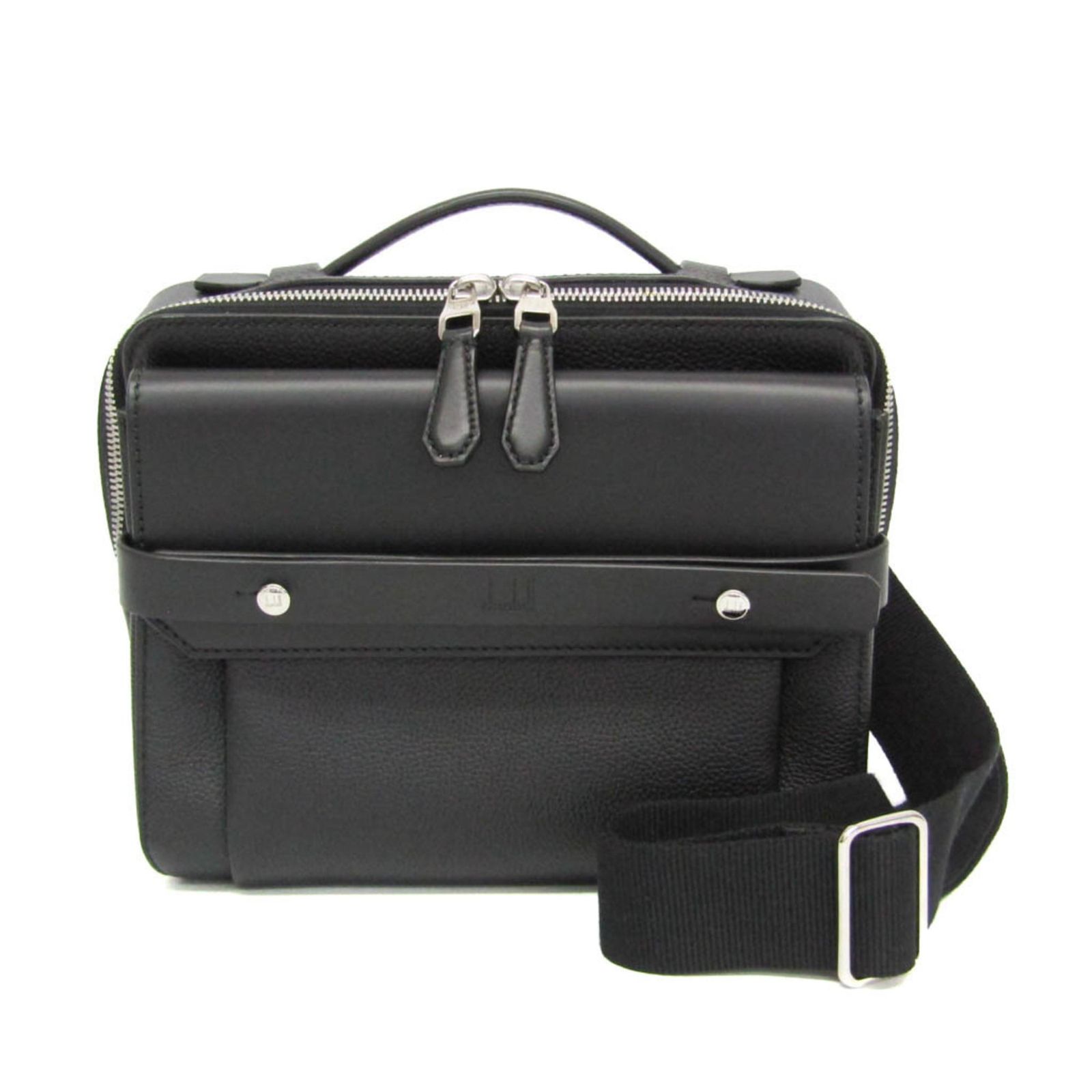 ダンヒル(Dunhill) ハーネス 1893 トップハンドルバッグ メンズ レザー ハンドバッグ,ショルダーバッグ ブラック