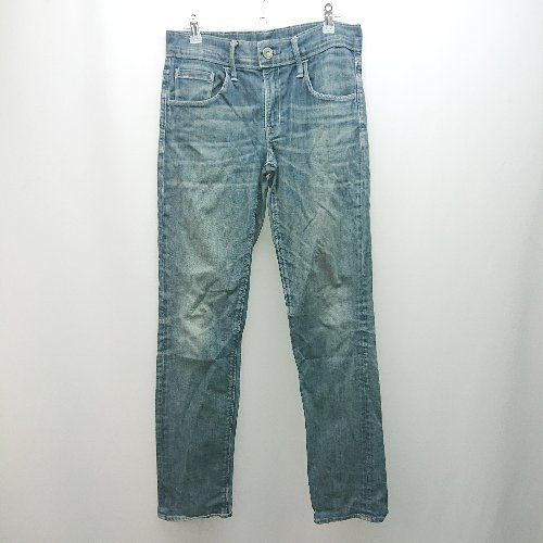 ◇ levi strauss & co ジップフライ 牛革パッチ付き カジュアル デニムパンツ サイズW30L32 ブルー系 レディース E 【1308290055793】