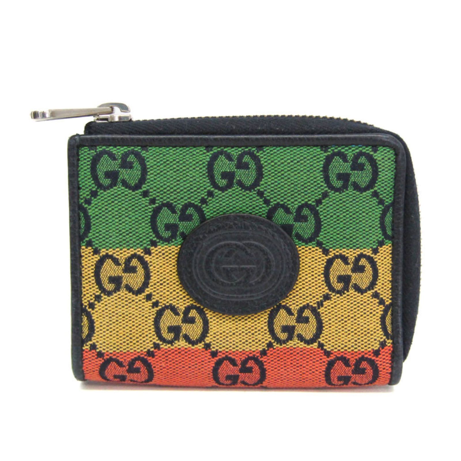 グッチ(Gucci) インターロッキングG コンパクト財布 657577 メンズ,レディース GGキャンバス,レザー 財布（二つ折り） ダークネイビー,マルチカラー