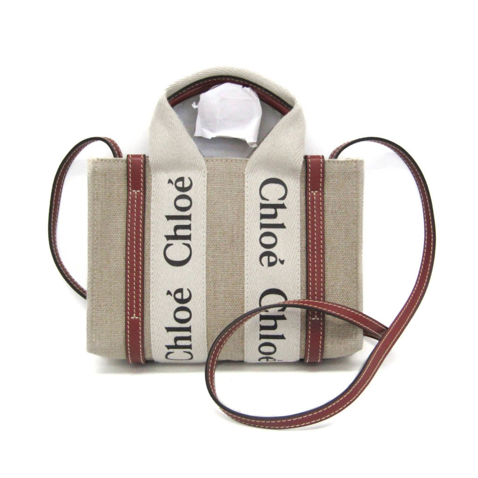 クロエ(Chloé) ウッディ ミニ CHC22AP237I266J5 レディース リネン,レザー ショルダーバッグ ライトベージュ