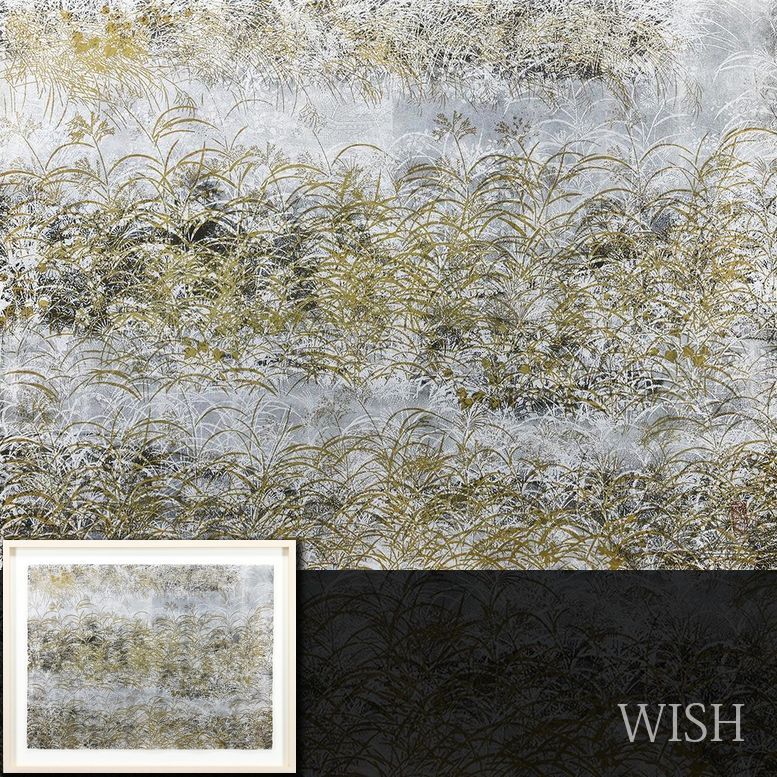 【真作】【WISH】今井俊満「花鳥風月 秋草図」シルクスクリーン 20号大 大作 直筆サイン 　　〇フランス芸術文化勲章 #26042754