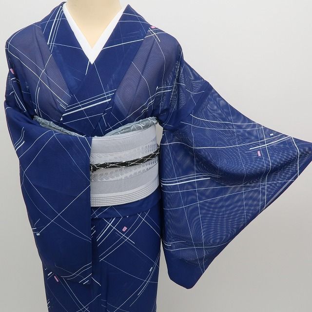 ✾まめ藤✾m1535＊洗える夏着物 絽 誂えポリエステル 小紋 - メルカリ