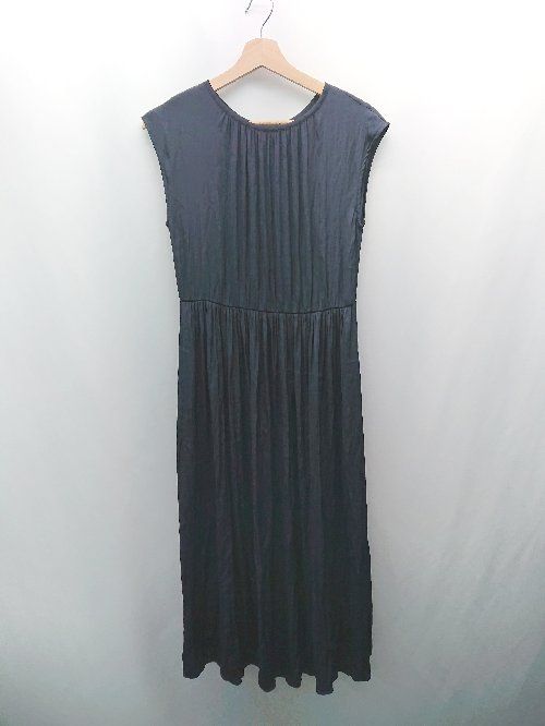 ◇ closetstory unitedarrows ギャザー ガーリー バックボタン ロング丈 ワンピース 表記なし ネイビー レディース E 【1308290058145】