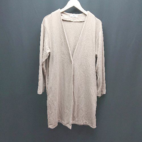 ◇ Sonny Label サニーレーベル 無地 Vネック 薄手 ロング 長袖 カーディガン サイズFree ベージュ レディース E 【1308290065839】