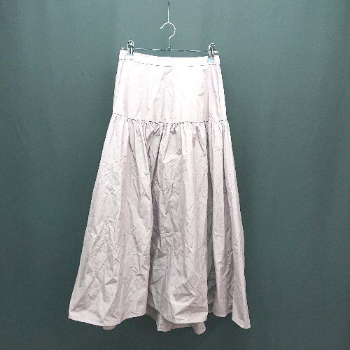◇ ELFRANK エルフランク バックウエストゴム 無地 シャカシャカ ロング フレア スカート サイズF ピンク レディース E 【1309040000711】