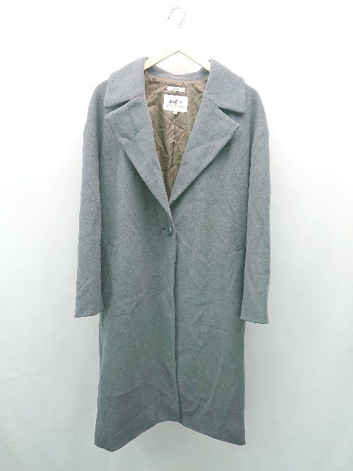 ◇ niko and … ニコアンド フロントボタン WOOLLY TEC 秋冬 長袖 チェスターコート サイズ4 ダークグレー メンズ E 【1309040006980】