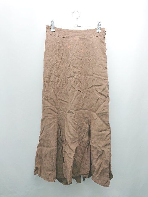 ◇ B:MING by BEAMS カジュアル シンプル バックゴム ロング丈 タイトフレア スカート サイズ2 ブラウン レディース E 【1309040017795】