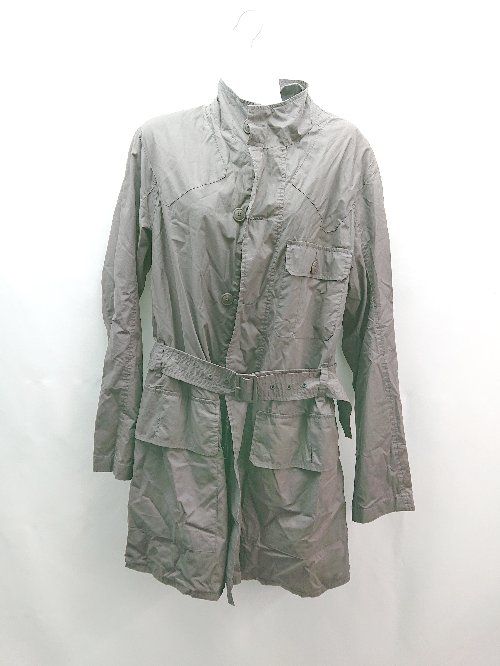 ◇ ◎ FRENCH CONNECTION ジップアップ 薄手 胸ポケット シンプル 長袖 ジャケット サイズS ブラウン レディース E 【1309040016149】