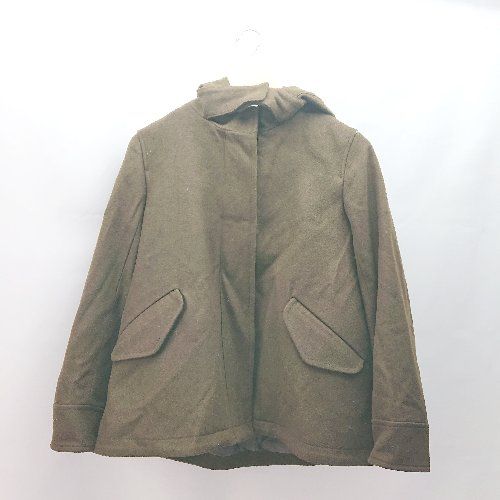 ◇ ◎ NATURAL BEAUTY BASIC ジップアップ キルティングライナー 秋冬 長袖 コート サイズS モスグリーン レディース E 【1309040014183】