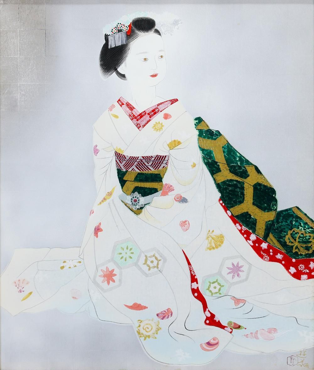 真作】【WISH】小倉遊亀「舞妓」木版画 8号大 〇文化勲章 文化功労