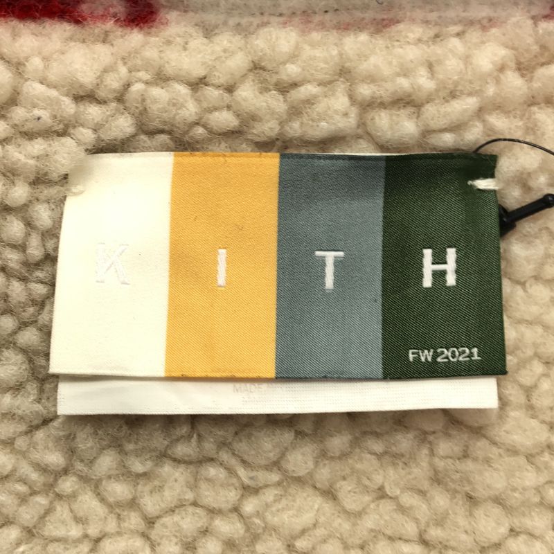 中古】KITH 21FW チェックボアジャケット レッド サイズM キス RN