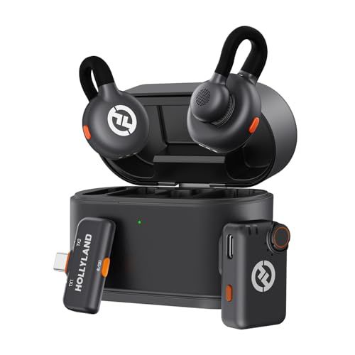 Hollyland Lark M2S Mini Combo (カメラ RX+USB-C RX) ワイヤレスマイク 超軽量7g チタンクリップ式 48Khz/24Bit ワイヤレスラベリアマイク iPhone/カメラ/Android/PC用ピンマイク ノイズキ/