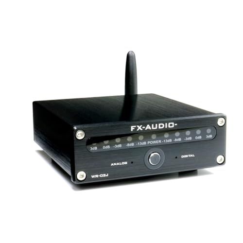 FX-AUDIO- WR-02J[ブラック] 低遅延 Bluetooth レシーバー 光 同軸 RCA 3系統出力 オーディオ専用設計 VUメーター ワイヤレス 無線 BT aptX aptX HD LL/