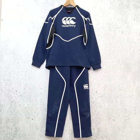 Canterbury カンタベリー ジャージ セットアップ 上下セット プルオーバー パンツ ラグビー ネイビー ブラック ホワイト Mサイズ 〇◇☆