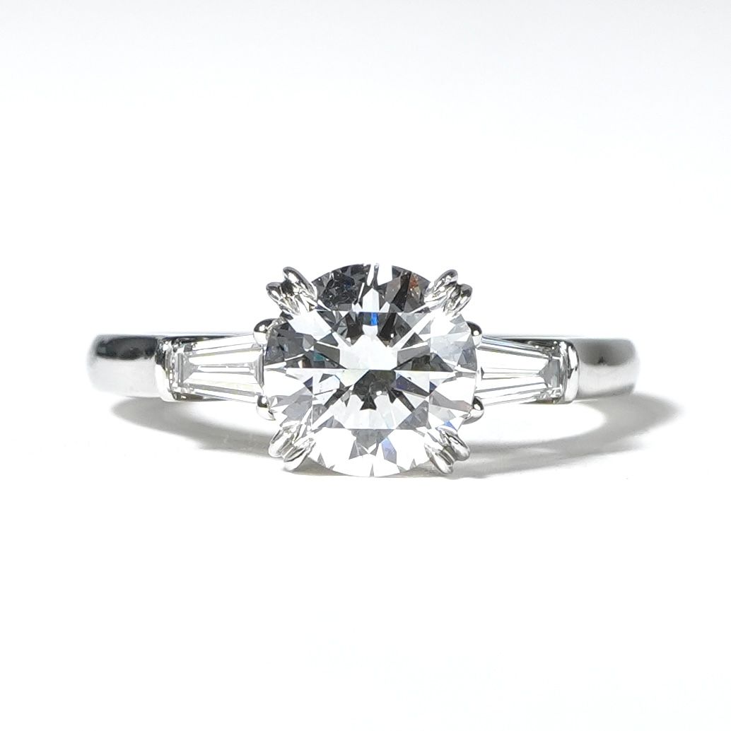 ハリーウィンストン HARRY WINSTON ラウンドカット・クラシック・リング Classic Winston リング 指輪 Pt950 シルバー 婚約指輪 エンゲージリング