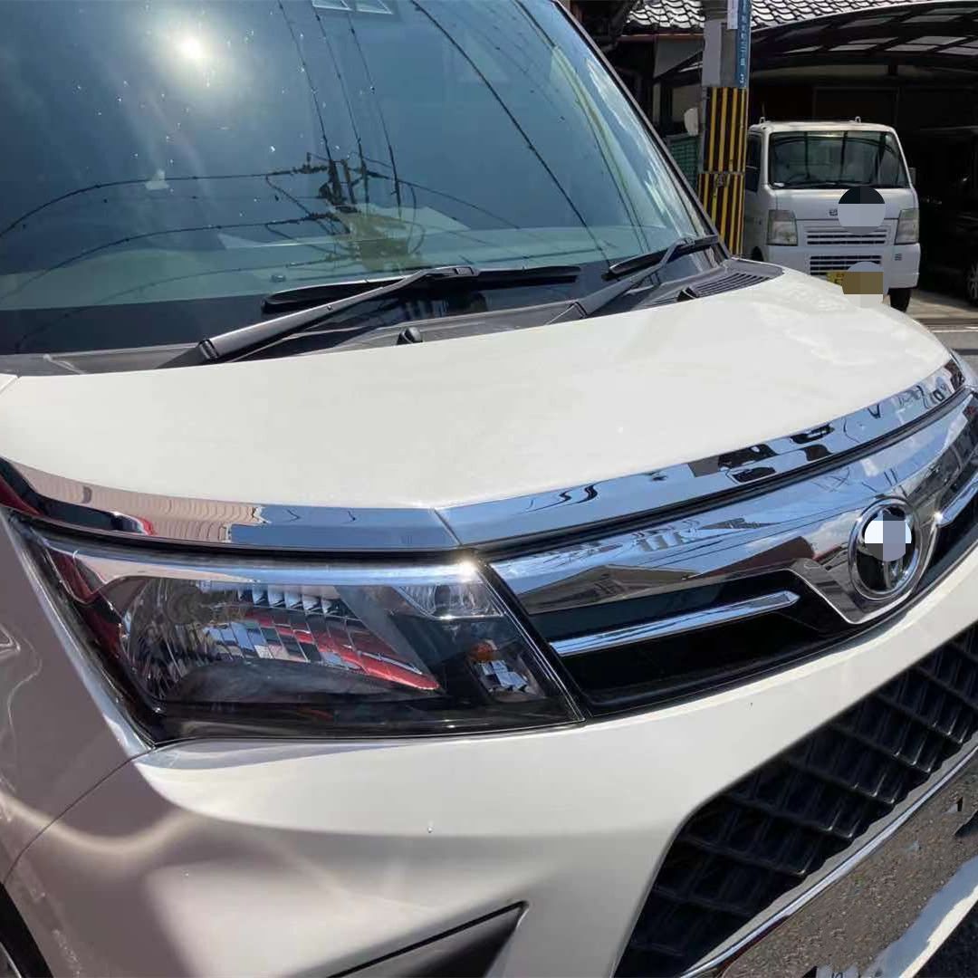 送料無料 トヨタ Toyota ルーミー 2021年式 専用 フロントボンネットガーニッシュ 304ステンレス製 ボンネットトリム 画像色 貼り付けタイプ 外装アクセサリー 傷防止 保護パーツ フロントフェイス 高級感 装飾 ドレスアップ カスタムパーツ