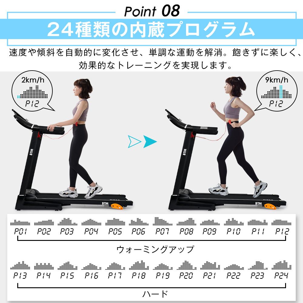 電動ランニングマシン ルームランナー MAX16km/h BTM フィットネス 
