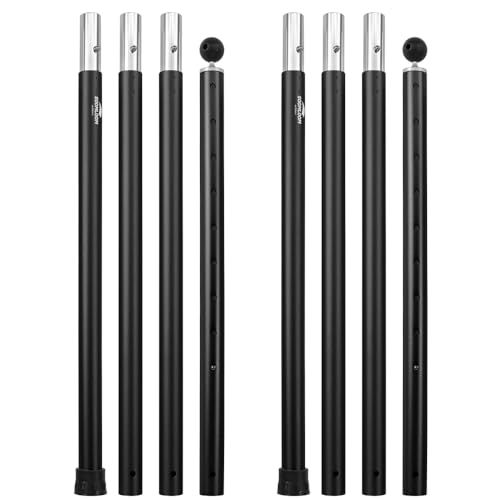 Soomloomアルミポール テント・タープ設営用 A6061アルミニウム 外径33mm 4節連結 1本/2本入り 分割式 プッシュボタン式 多段階調節可能 キャンプギアY c893a89f