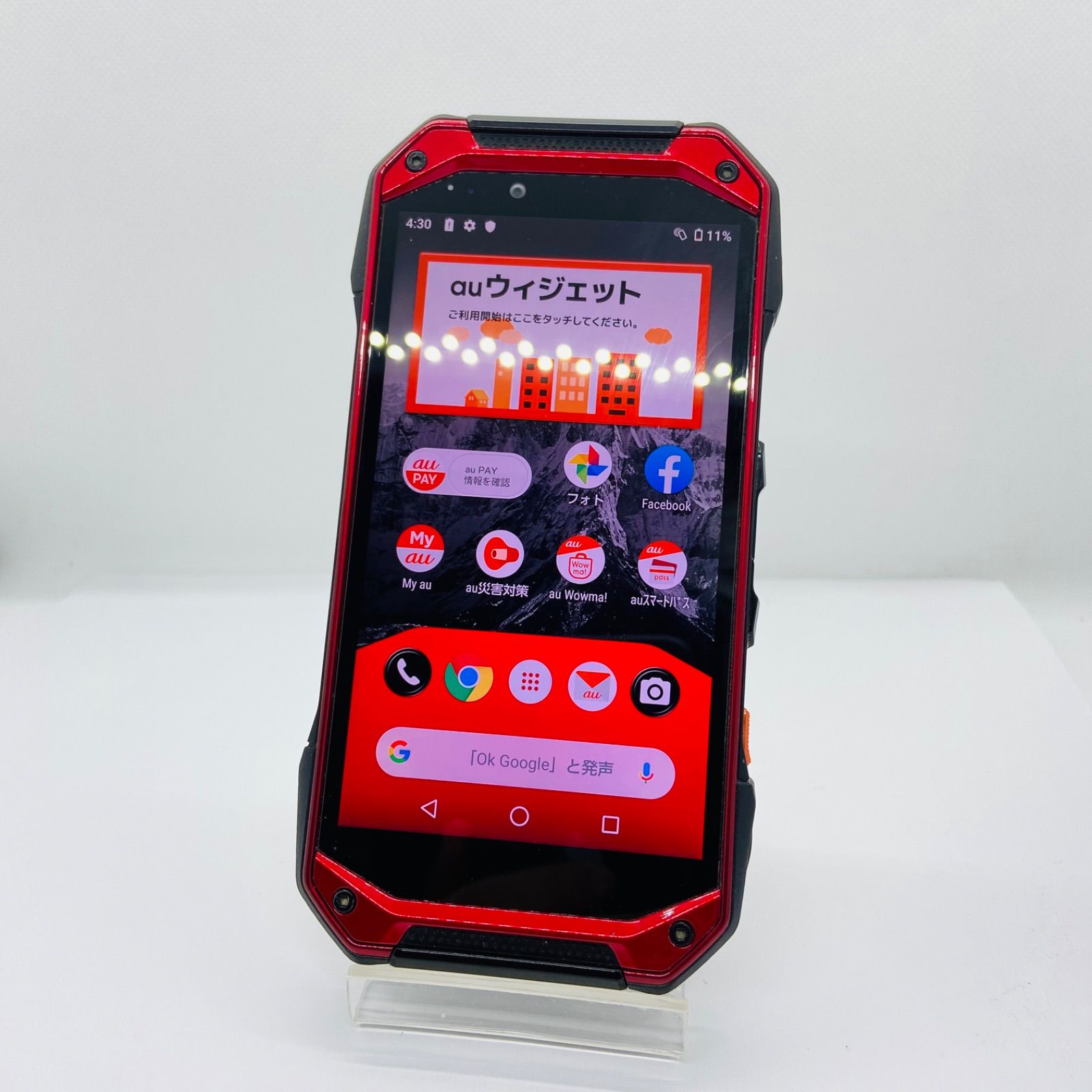 ★【中古品】au TORQUE G04 64GB KYV46 レッド