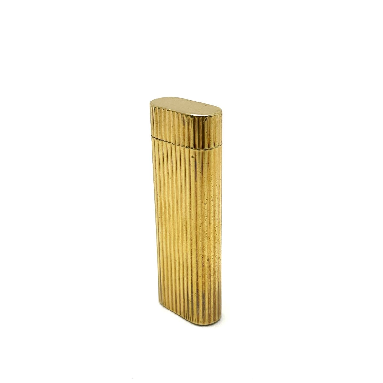 【楠本質店/元住吉】カルティエ　Cartier　ガスライター　ストライプ　ゴールド　GF　着火テスト　ヴィンテージ 14,652円