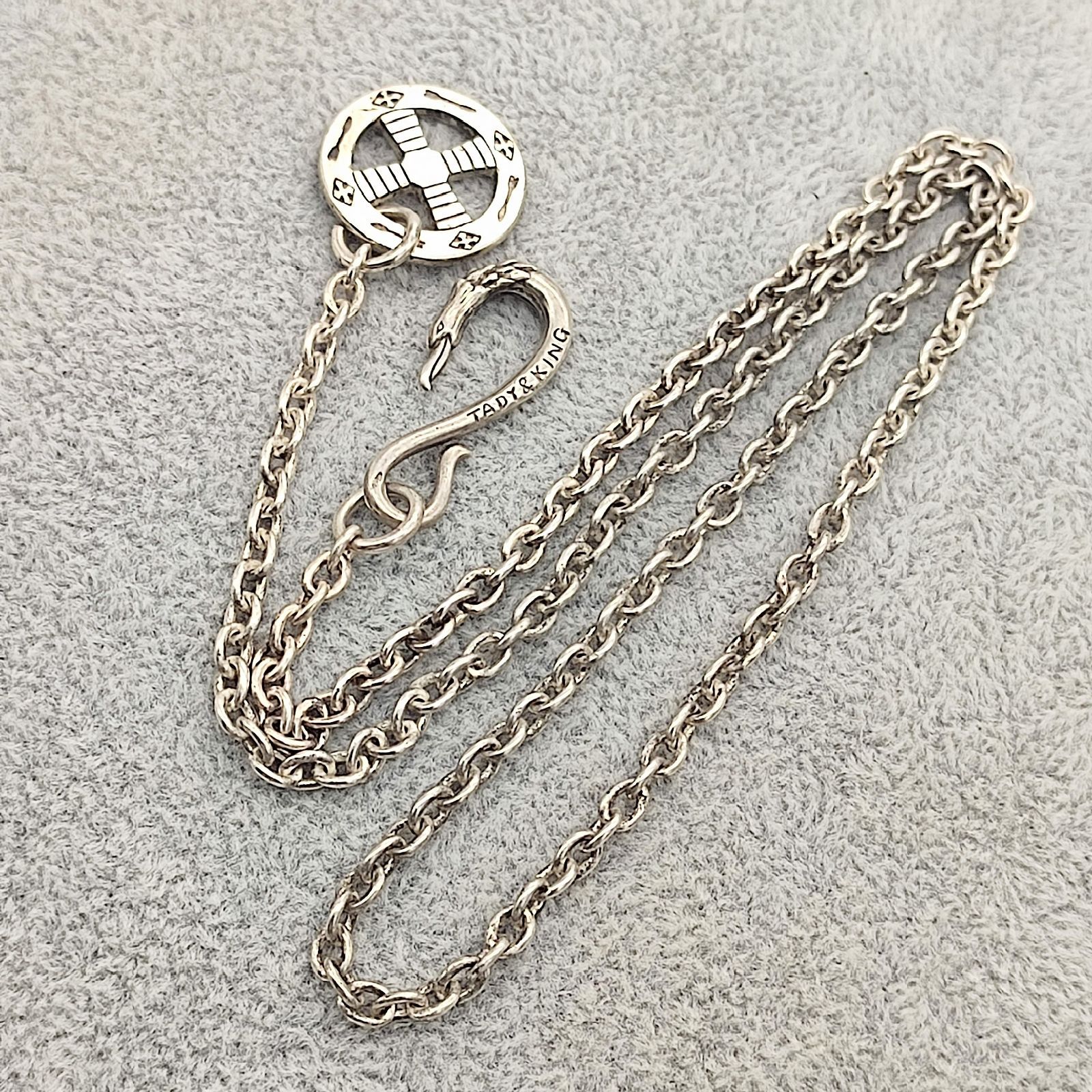 【美品】TADY&KING　タディ＆キング　イーグルフック＆ホイール　細丸チェーンネックレス　SILVER　19.5g