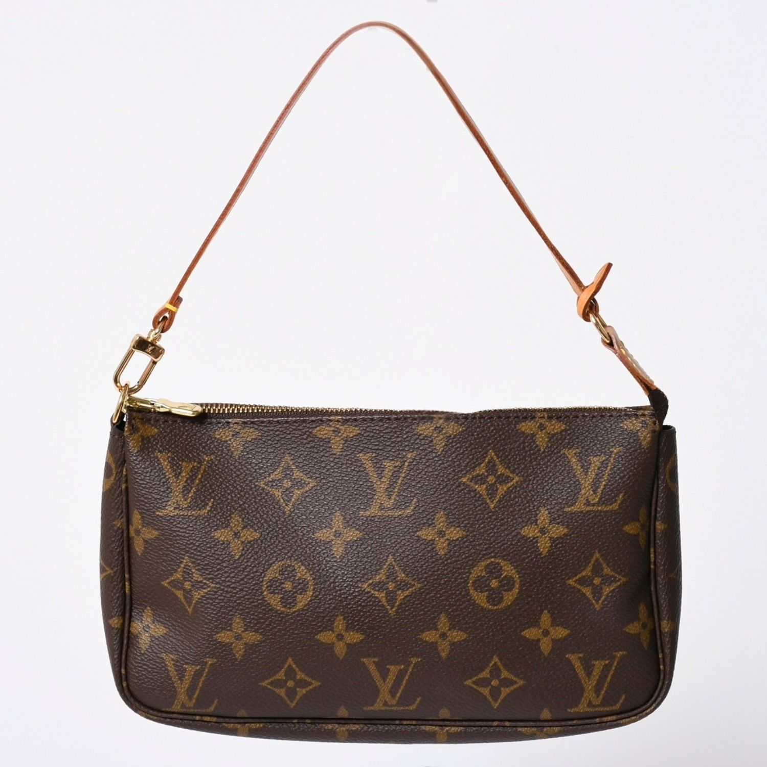 極美品 LOUIS VUITTON ルイヴィトン ポシェット アクセソワール アクセサリーポーチ M51980 モノグラム ブラウン レザー PVC 中古 4b011279