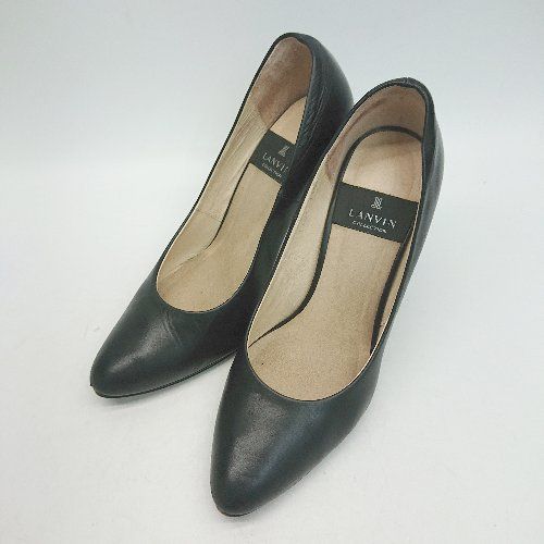 ◇ LANVIN COLLECTION  ポインテッドトゥ 無地 シンプル オフィス パンプス サイズ231/2 ブラック レディース E 【1309040098480】 8,987円