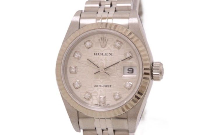 ROLEX ロレックス デイトジャスト26 79174G 腕時計 ウォッチ K18WG ホワイトゴールド SS ステンレススチール F番 自動巻き シルバーコンピューター10Pダイヤモンド文字盤 レディース【中古】460