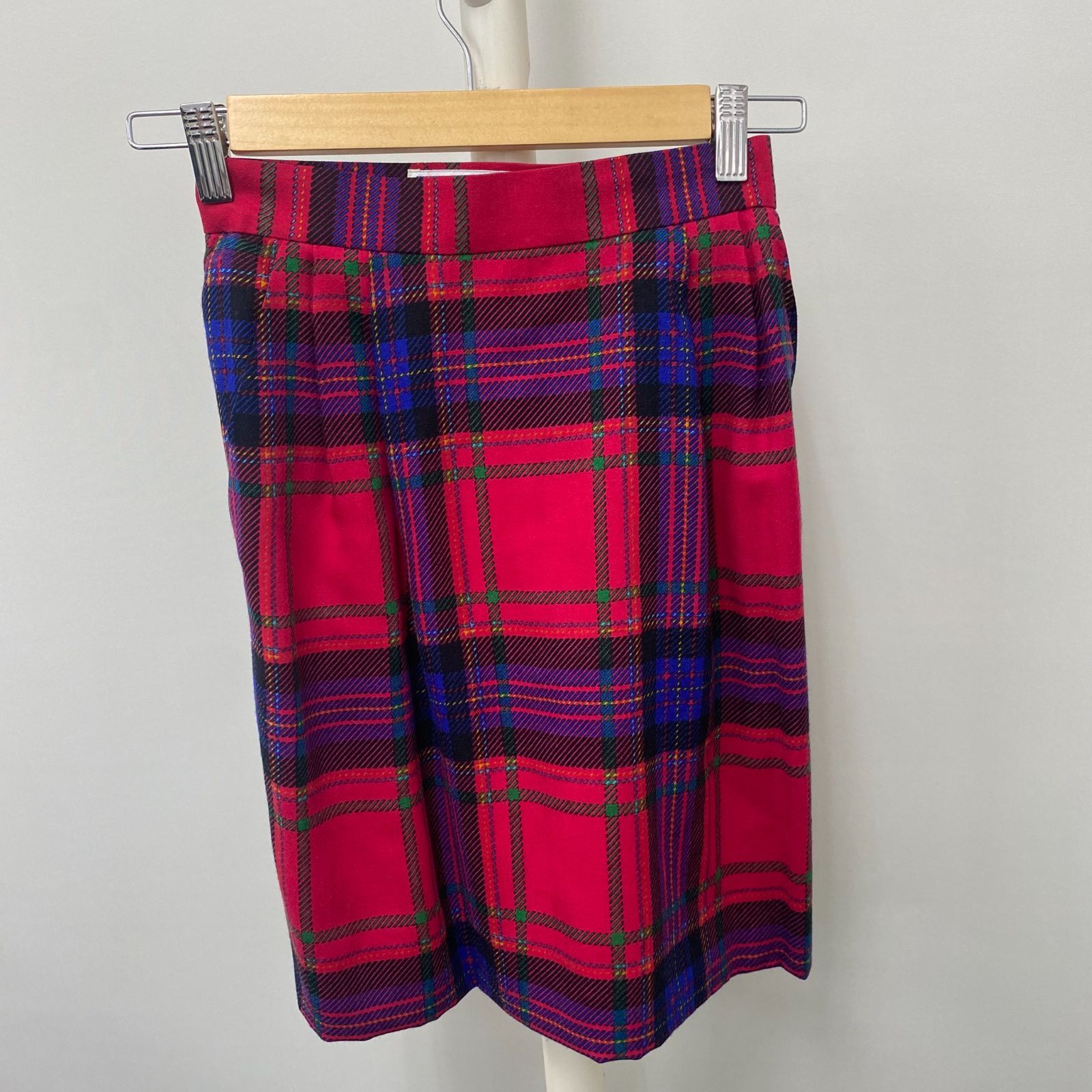 【中古】イヴサンローラン Yves Saint Laurent タータンチェック柄 スカート Sサイズ