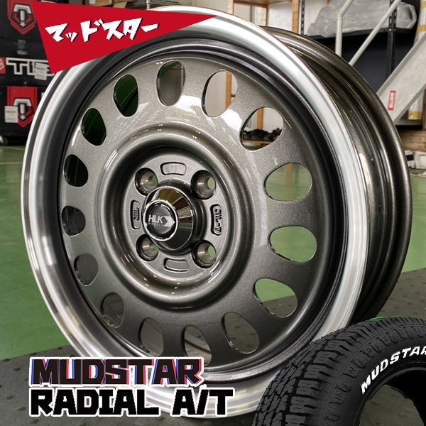 スペーシアギア ベース デリカミニ タフト 新品 15インチ タイヤホイール4本セット MUDSTAR RADIAL AT 165/60R15 ホワイトレター 純正車高装着可能