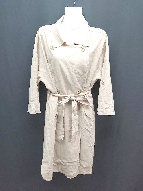 ◇ ◎ URBANRESEARCH フロントボタン 無地 シンプル 大人カジュアル 長袖 コート サイズM ベージュ レディース E 【1309250033929】