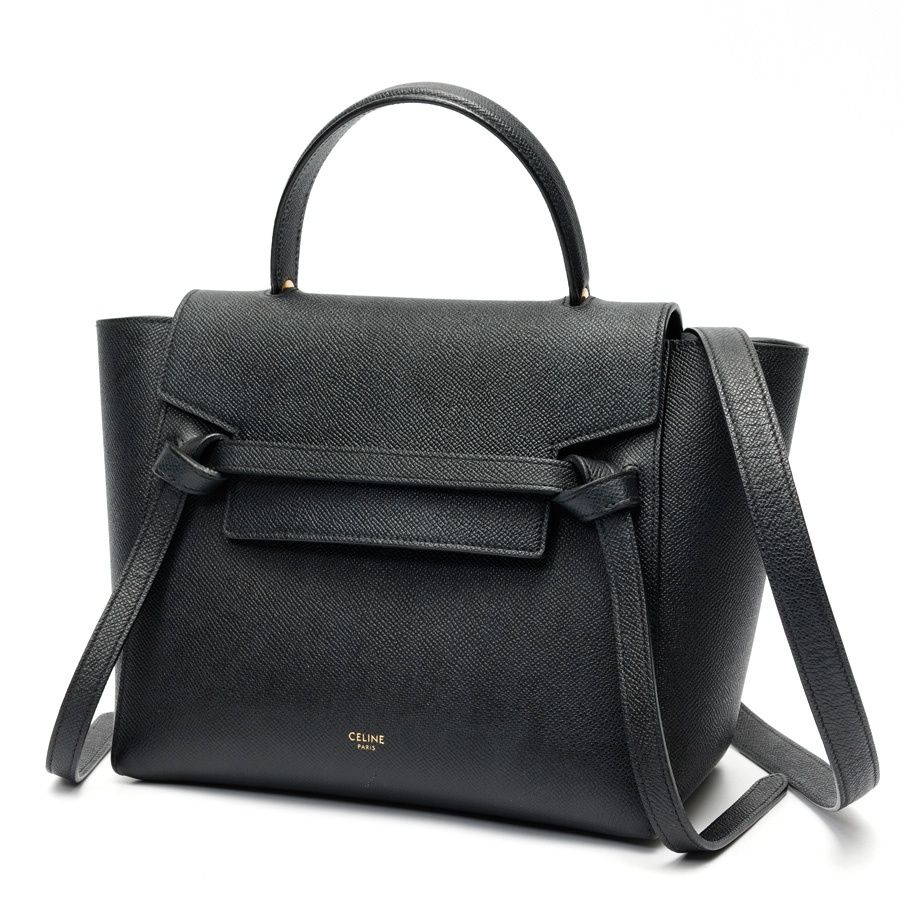 セリーヌ / CELINE　ベルトバッグ マイクロ / ショルダーバッグ　189153ZVA.38NO / 180153ZVA.38NO　グレインドカーフスキン　ブラック 【中古】