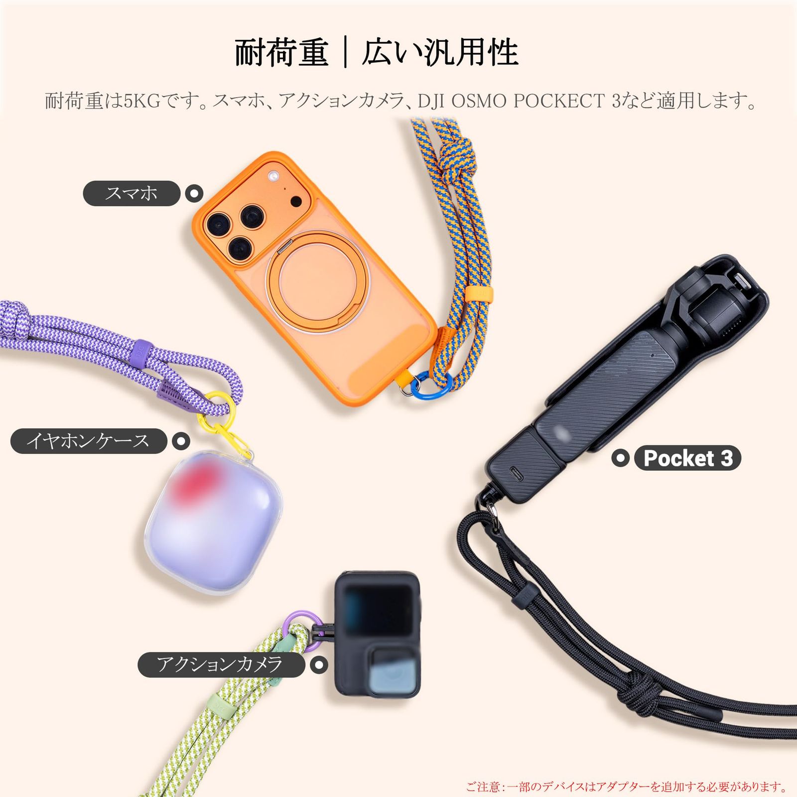 新品 JJC アクションカメラ ストラップ 首掛け GoPro HERO Dji Osmo