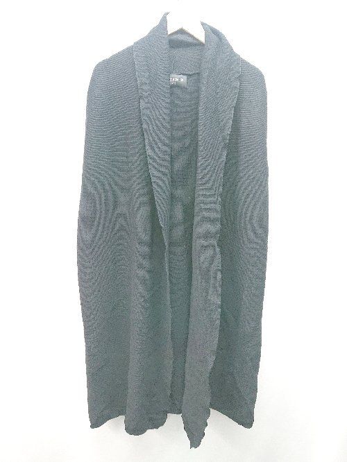 ◇ SMILE ORCHID ビッグカラー ロング丈 ニット カジュアル シンプル カーディガン サイズF ブラック レディース E 【1310050007416】