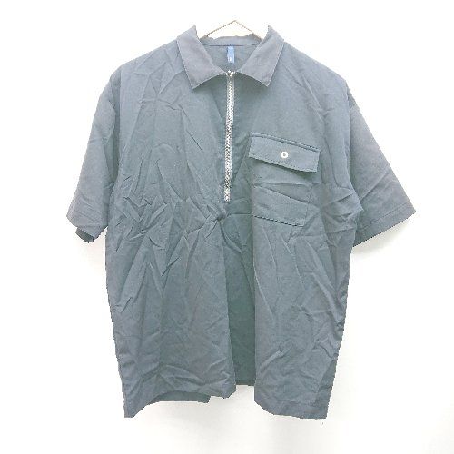 ◇ DOOPZ オーバーサイズ ハーフジップ カジュアル かわいい おしゃれ 半袖 シャツ サイズS ネイビー メンズ E 【1310050007409】