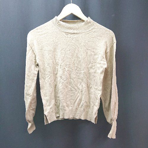 ◇ URBAN RESEARCH ROSSO クルーネック カジュアル 無地 秋冬 長袖 ニット セーター サイズFree ベージュ系 レディース E 【1310050003753】