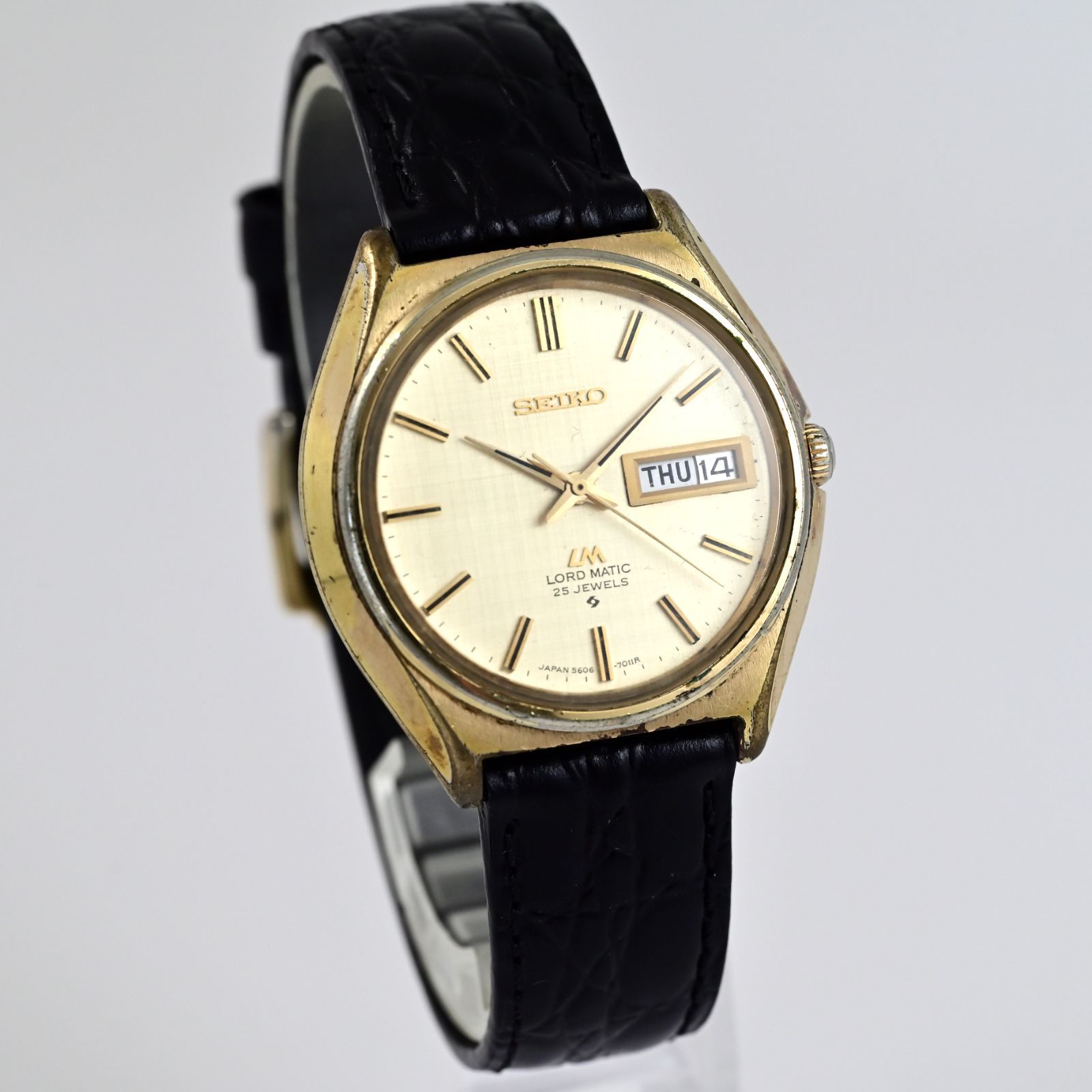 【SEIKO】 セイコー ロードマチック LordMatic Vintage Watch LM Gold Automatic Ref.5606-7010 OH済 保あり