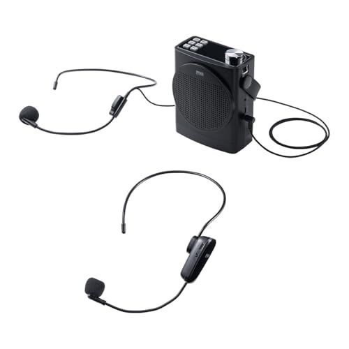 サンワダイレクト 拡声器 ハンズフリー ワイヤレス 有線マイク 高出力30W 小型 ポータブル拡声器 ハンズフリー拡声器 400-SP115★m 039bd300